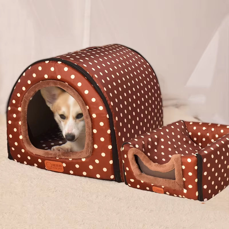 New Warm Dog House Comfortable Print Stars Kennel Mat for Pet Puppy Foldable Cat Sleeping Bed High Quality Pet Products