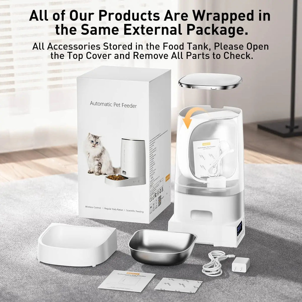 4L Automatic Pet Feeder Button Version Auto Cat Food Dispenser Accessories Smart Control Pet Feeder for Cats Dog Dry Food